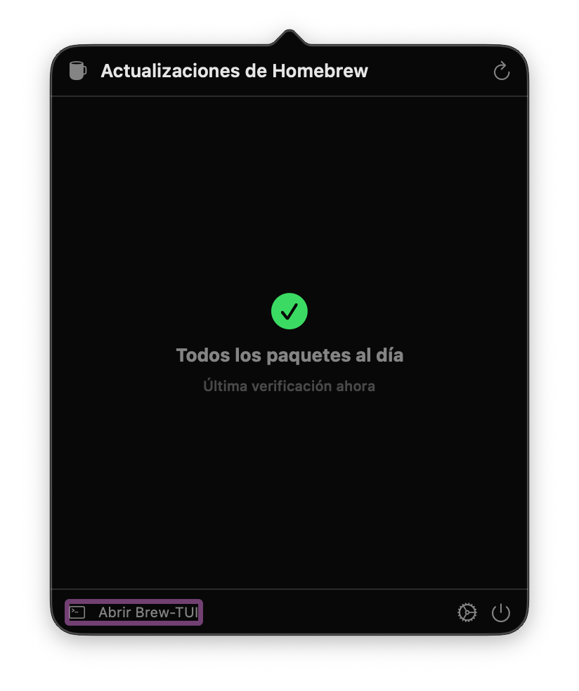 Brew-TUI-Bar Homebrew updates popover